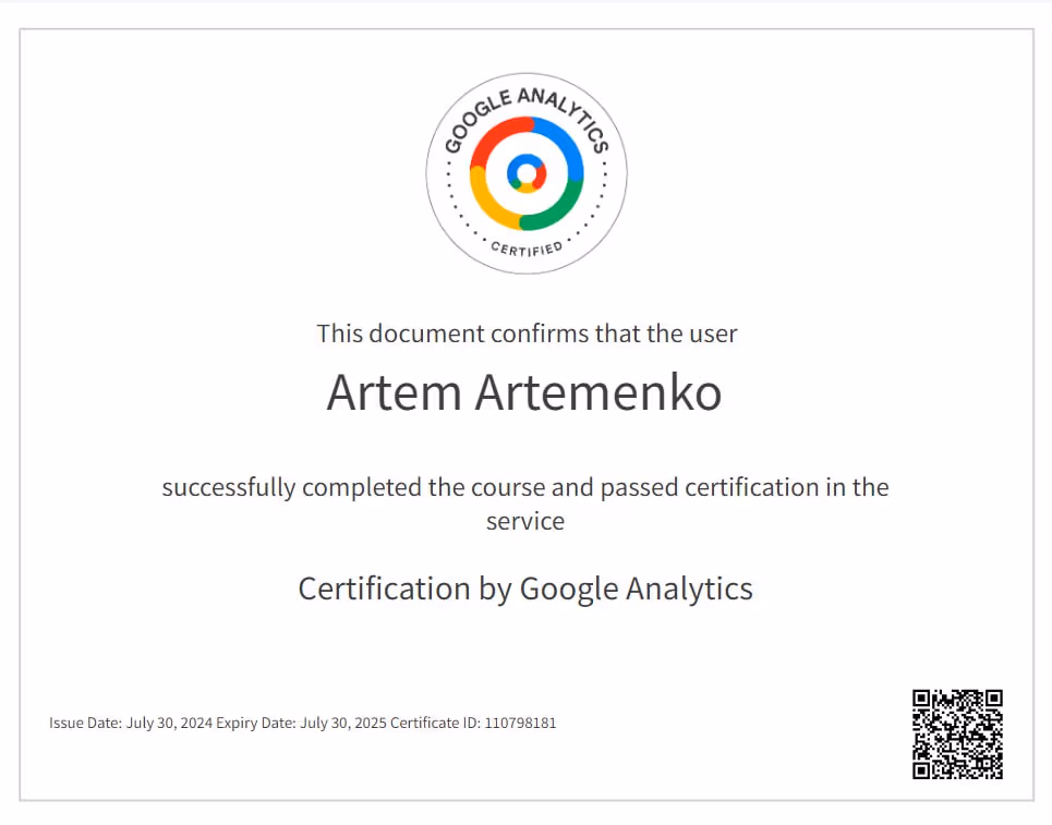certificate