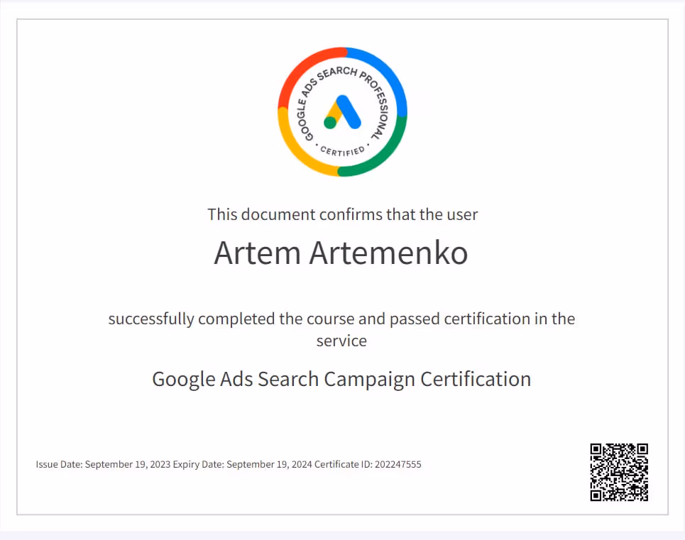 certificate